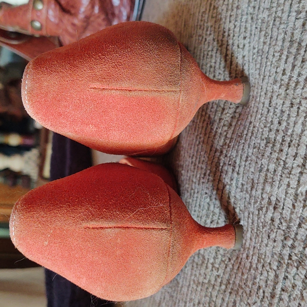 Prada Orange Suede Flats with Silver Buckle - Picture 5 of 6